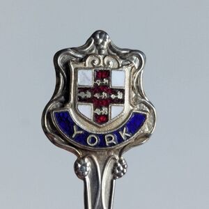 Vintage York England collectible spoon, grape vine details